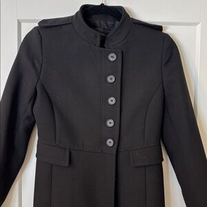 ZARA Basics Wool Blend Military-Style Jacket in Black